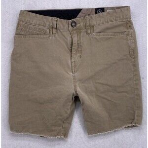 Volcom True To This Khaki Tan Stretch Skate Shorts Mens 31 Cutoff